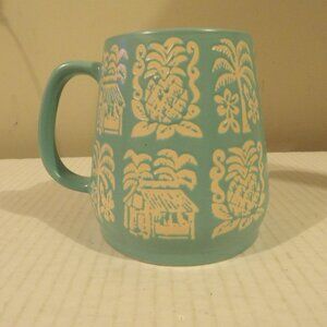 + Opalhouse Aqua Blue 24 oz Tiki/Beach/Palm/Pineapple Coffee Mug